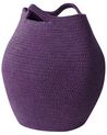 Conjunto de 2 cestos em algodão violeta PANJGUR_846468