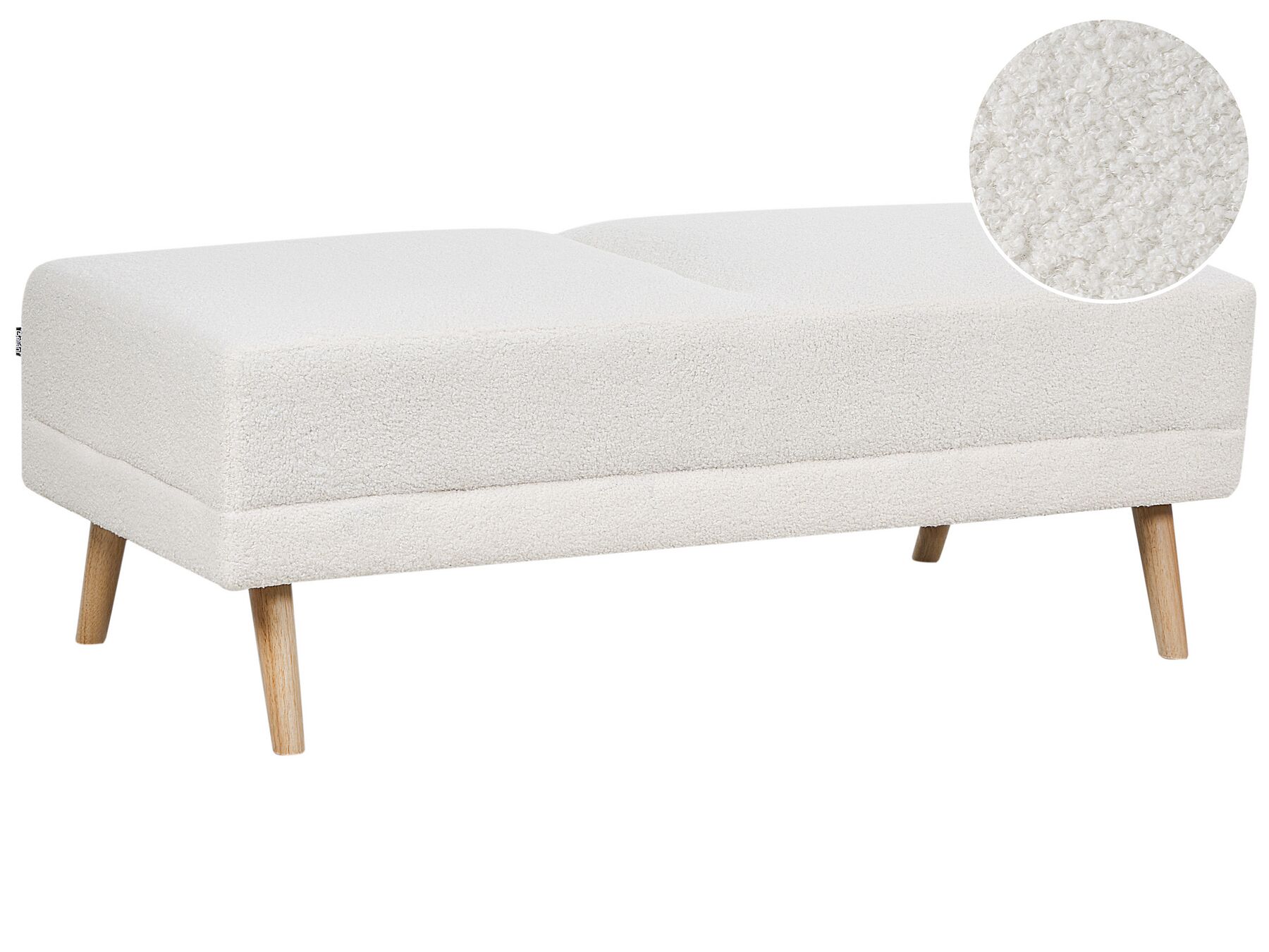 Repose-pieds ottoman en tissu bouclé blanc FLORLI_906039