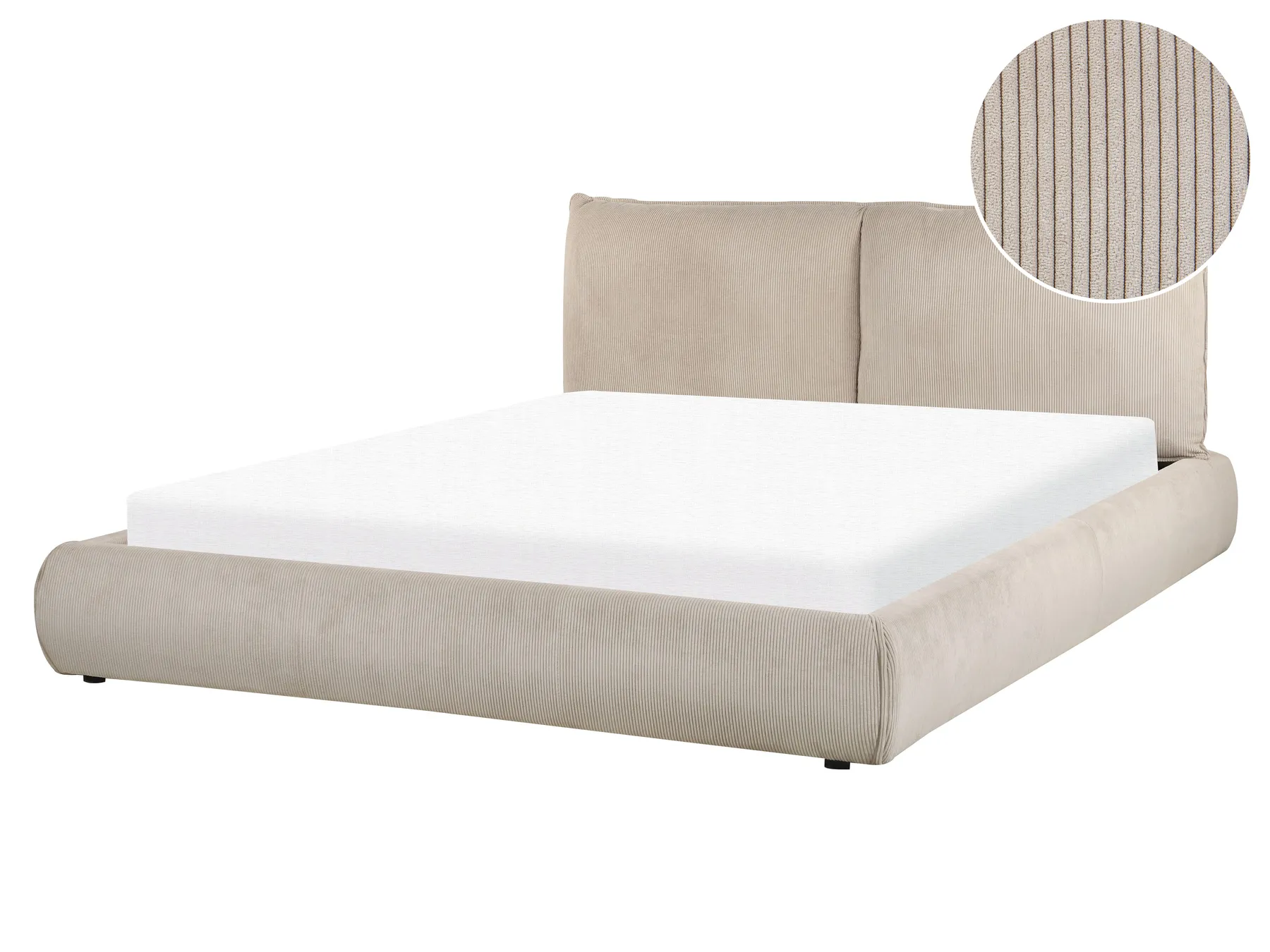Wasserbett Cord VINAY 160 x 200 cm Taupe_881115