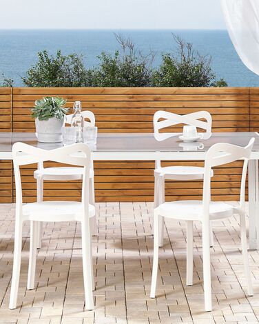 Set of 4 Dining Chairs White CAMOGLI