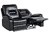 Manual Recliner Sofa 2 Seater BERGEN Faux Leather Black