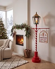Decorazione natalizia KAAVI 140 cm Lampada da palo Rosso/Bianco_1173523