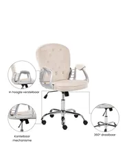 Bureaustoel PRINCESS Fluweel Taupe_1071088