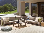 Set da giardino con tavolo 5 posti TIMOR Modulare Legno di acacia certificato Marrone scuro_853362