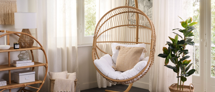 Coussin Pour Fauteuil Suspendu En Forme De Goutte D'eau - Blanc, En Polyester, Rembourrage Doux Et Confortable