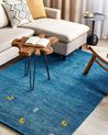 Vlnený koberec gabbeh 140 x 200 cm modrý CALTI_855851
