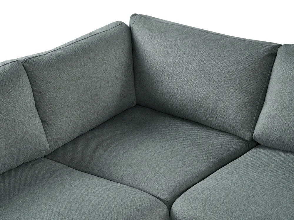 Modular Corner Sofa 5 Seater KIVVIK Fabric Green Right Hand_1045675