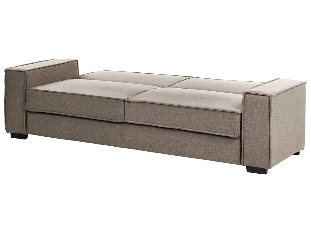 Sofa Bed 3 Seater AROLE Fabric Brown_1056596