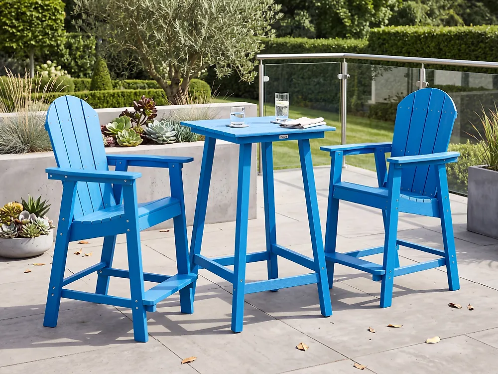 Mesa de bar de jardín ADIRONDACK 60 cm 59 cm Material sintético Azul_1183932