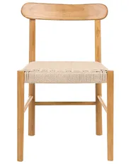 Set of 2 Dining Chairs EAGAN Wood Light Brown/ Beige_985929