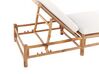 Chaise longue en bambou bois clair et blanc cassé LIGURE_838027