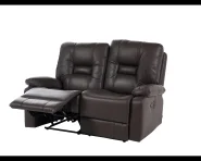Manual Recliner Living Room Set 6 Seater BERGEN Faux Leather Brown_681665