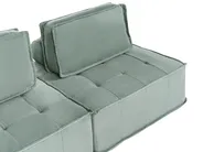 Modular Corner Sofa 5 Seater TIBRO Fabric Light Green Left Hand_1057823