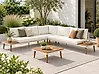 Garden Corner Sofa with Table 5 Seater CORATO Acacia Wood Off-White