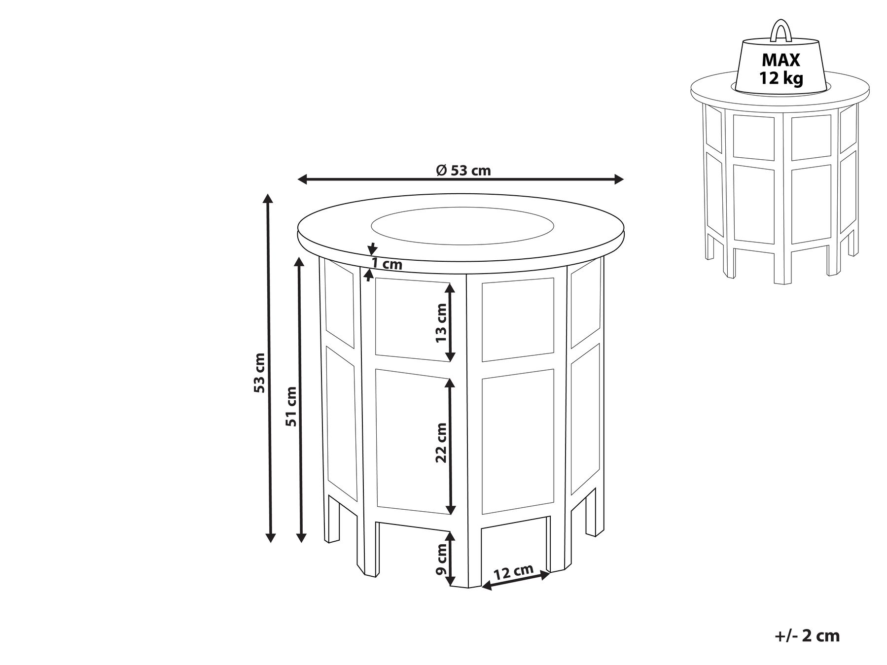 Mango Wood Side Table Off-White ELARA_851884 Mango Wood Side Table Off-White ELARA_851884