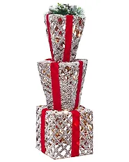 Decoración de Navidad LED HUMPPILA 87 cm Regalos de Navidad Blanco_1177952