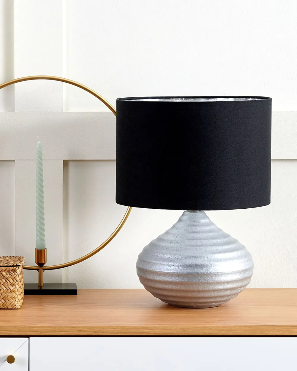 Table Lamp KUBAN Ceramic Silver_847241