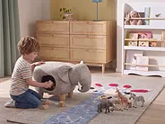 Storage Animal Stool JUMBO Elephant Faux Leather Grey_1154981