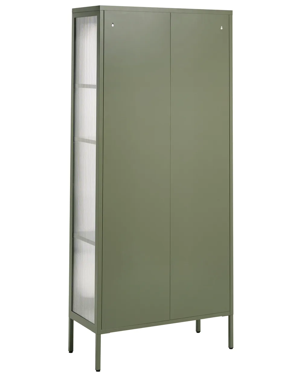Witryna ze szklaną gablotą FOXTON 80 cm Metal Zielony_1108649