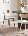 Set of 2 Dining Chairs HOLLY Wood Light Brown/ Grey