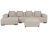 Høyrehånds hjørnesofa med ottoman kordfløyel Beige LUNGO_898499