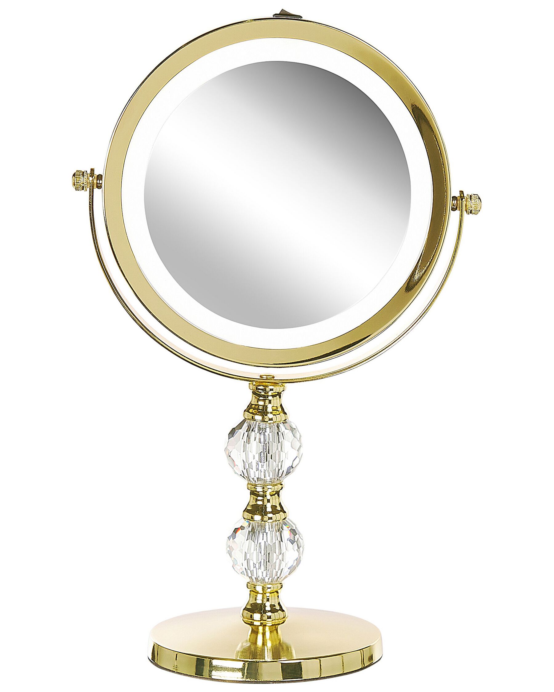 Espelho de maquilhagem dourado com LED ø 18 cm CLAIRA_813644