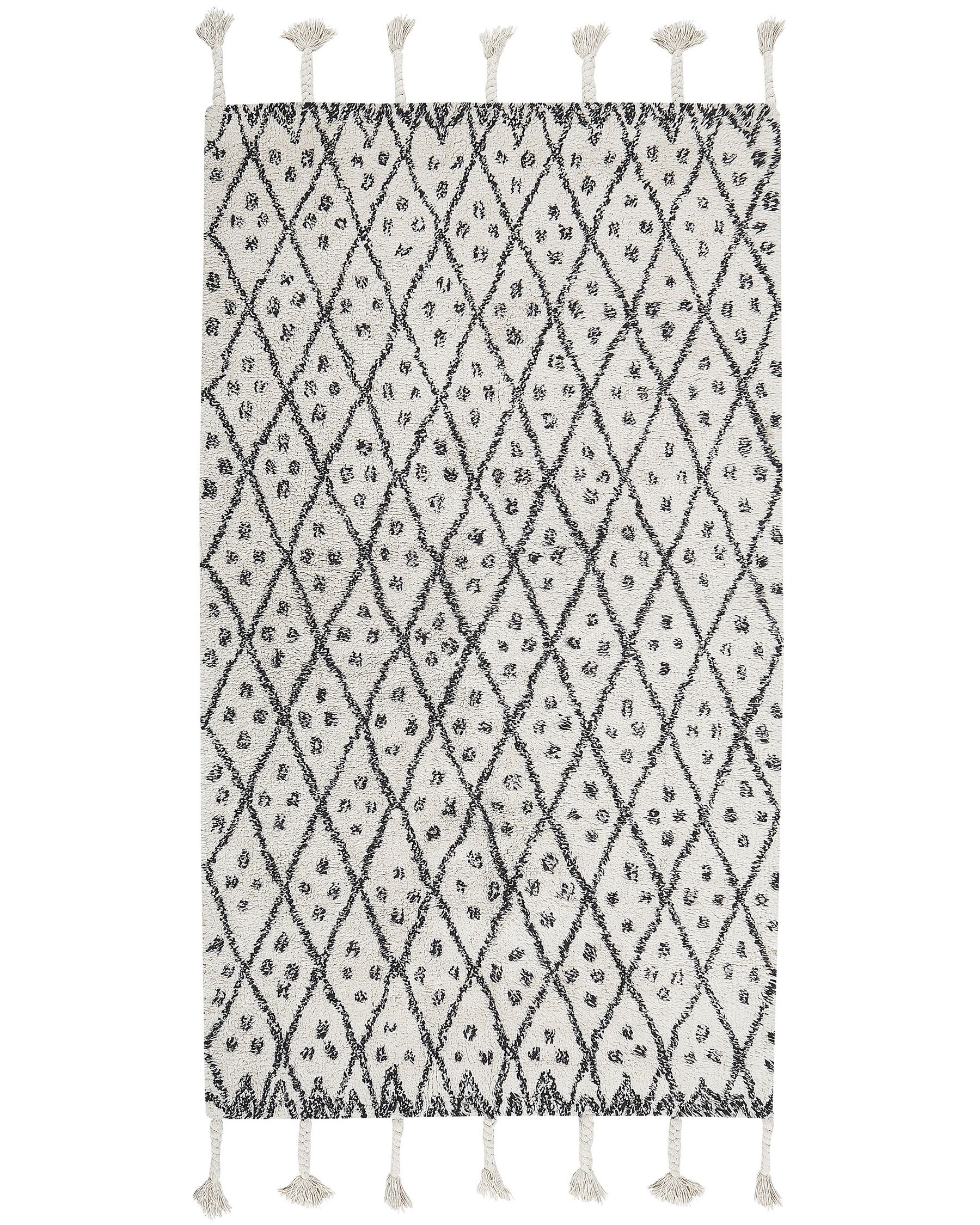 Cotton Area Rug 80 x 150 cm Black and White AGADIR_831338