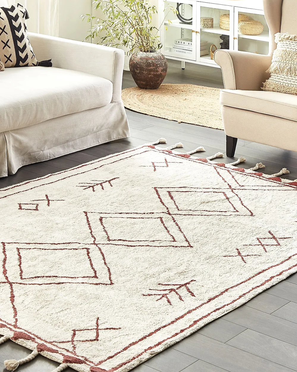 Tapis KENITRA Blanc cassé 140 x 200 cm Coton_1178335