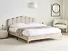 Bed Velvet SAUVIAN 160 x 200 cm (EU King Size) Beige