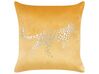 Lot de 2 coussins en velours jaune avec léopard 45 x 45 cm MARULA_854620