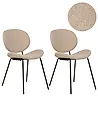 Set of 2 Dining Chairs LUANA Boucle Taupe