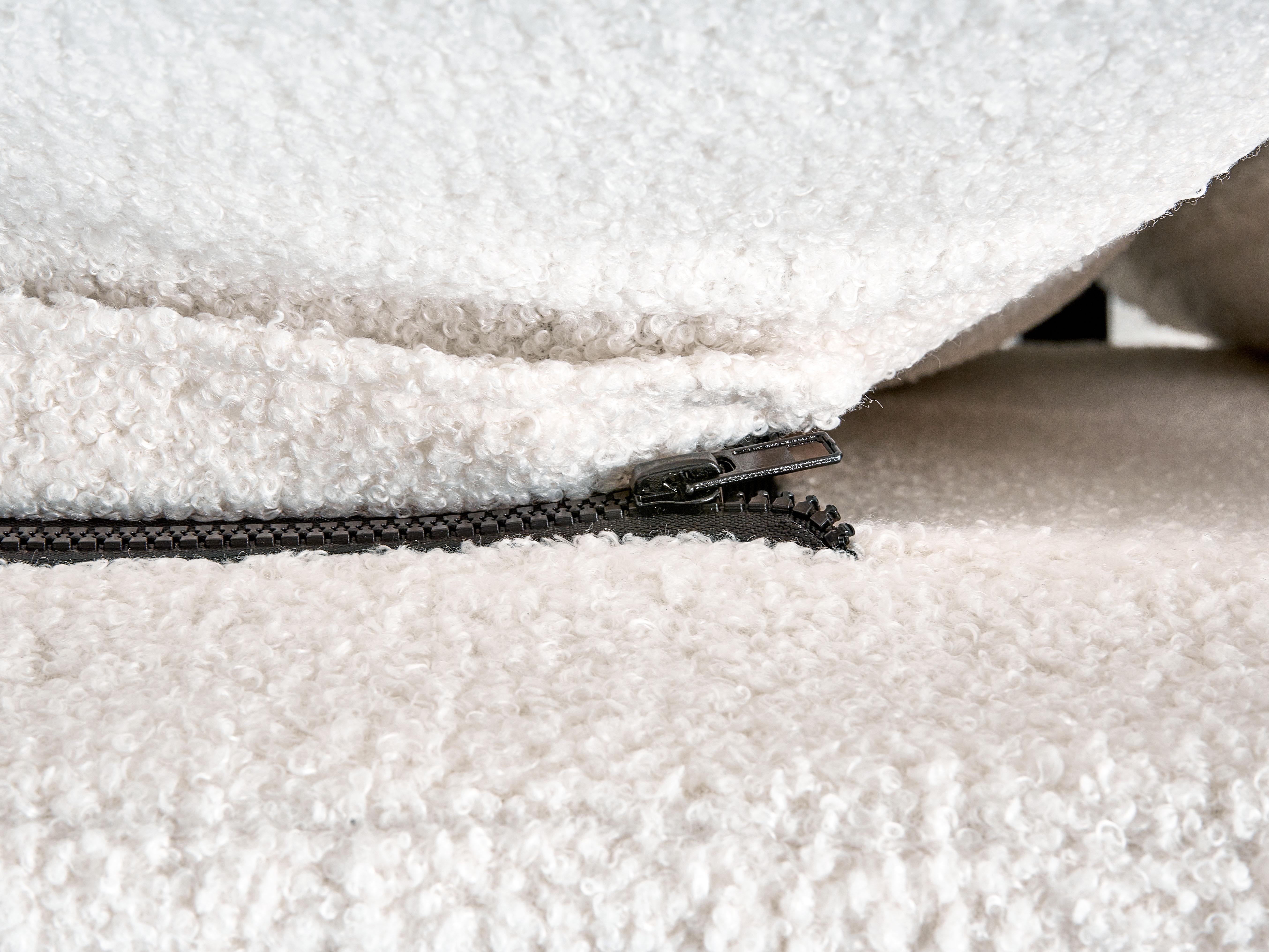 Bett mit Lattenrost Bouclé MELLE 140 x 200 cm Cremeweiß_965636