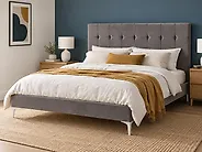 Bed Velvet AMBERT 140 x 200 cm (EU Double) Grey_1178058