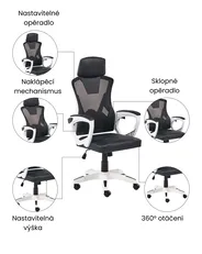 Kancelářská židle IGNIS Umělá kůže Bílá_1074212