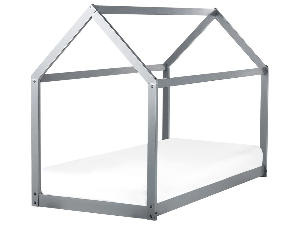 Kids Bed House Pine Wood TOSSE 90 x 200 cm (EU Single) Grey