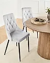 Set van 2 eetkamerstoelen AVENIR fluweel lichtgrijs