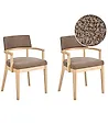 Set of 2 Dining Chairs DALBO Boucle Light Brown/ Taupe