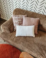 Set of 3 Decorative Cushions PENTACE 30 x 50 cm 45 x 45 cm Cotton Pink Solid_1065590