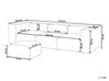 3místná modulární sametová pohovka s taburetem béžová FALSTERBO_919297