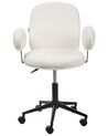 Silla de oficina de bouclé blanco crema MORAGA_932392