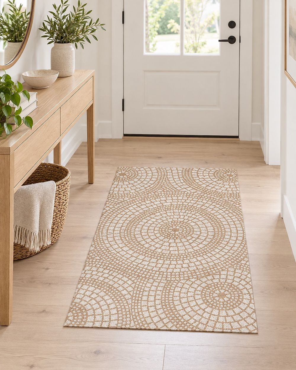 Teppich ARIBA Weiss Beige 80 x 150 cm Jute