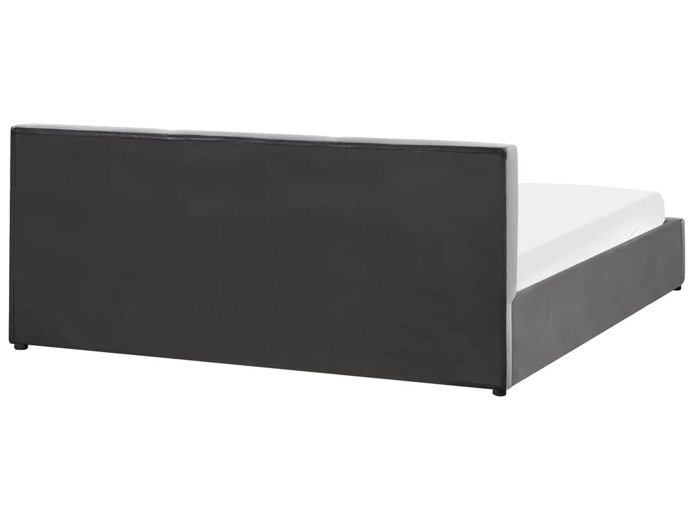 Ottoman Bed BOUSSE Velvet Dark Grey 180 x 200 cm (EU Super King)_862606