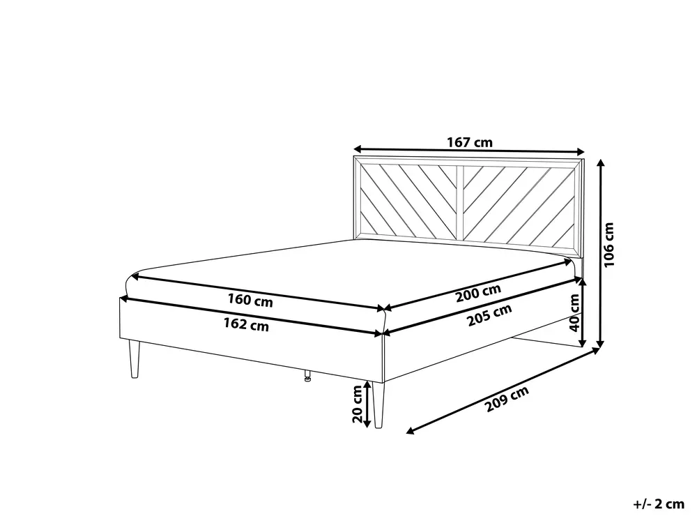 Bed with LED MIALET 160 x 200 cm (EU King Size) Dark Brown_748118
