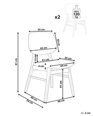Set di 2 sedie da pranzo ELAINE Bouclé Marrone scuro/Tortora_952272