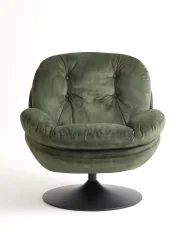 Fauteuil pivotant NOLVIK Velours Vert foncé_1168274