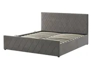 Ottoman Bed ROCHEFORT Velvet Grey 140 x 200 cm (EU Double)_786503