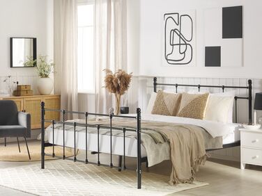 Metal EU Double Size Bed Black LYNX