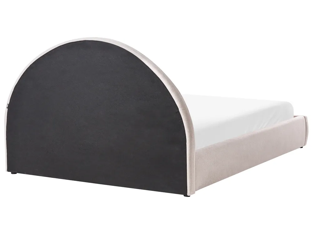 Ottoman Bed MOUZON Fabric Light Beige 160 x 200 cm (EU King Size)_1019481
