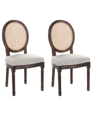 Set van 2 stoelen NIVLOC Hout Donkerbruin/beige_1095723