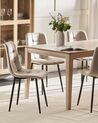 Lot de 4 chaises de salle à manger en velours taupe POWELL_929246